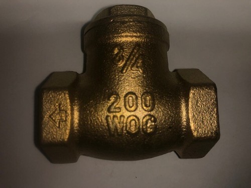 3/4 THREADED IPS NPT FULL PORT SWING CHECK VALVE GRAVITY LEADFREE BRASS 200 psi