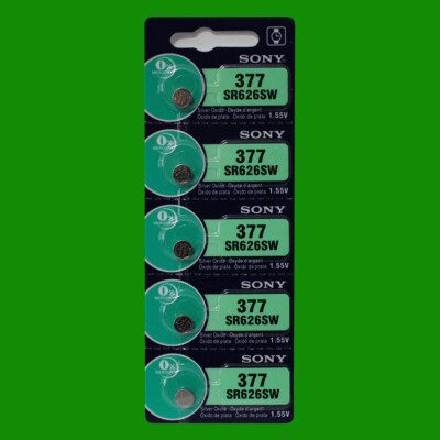 Sony 377 SR626SW Watch Battery  Exp. 2030 - 5Pc