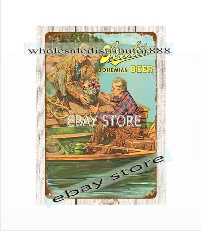 Old Fisherman's Drinking Club 看板 tavern pubs beer retro fisherman boat metal tin sign office bar