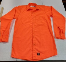 RED KAP MEN'S SHIRT ENHANCED VISIBILITY FLUORESCENT ORANGE SMALL NEW NWOT