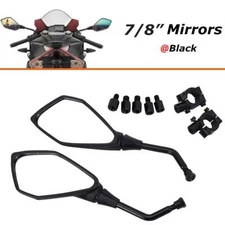Universal ATV Side Rear View Mirror w/ 7/8 Handlebar Mount for Polaris Honda NEW