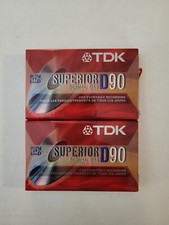 Lot of 2 TDK Superior D90 Normal Bias Recordable Cassette Tapes, New In Package