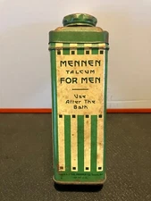 Vintage Antique Mennen Talcum Powder for Men Tin Rare Collectible good condition