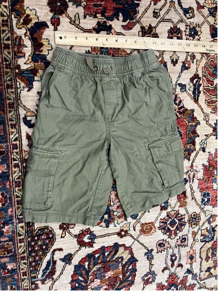 Hanna Andersson Boys Green Cargo Pull On Shorts Size 8 - Image 4 of 4