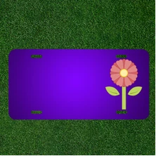 Custom Personalized License Plate With Add Names To Flower Leaves Nature Pink