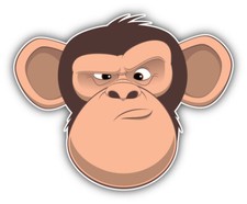 10cm Auto-Aufkleber Sticker Ungl?cklicher Affenkopf H1411