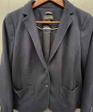 Talbots Aberdeen Blazer 12 Blue Pockets Soft Stretchy Jacket Preppy Classic