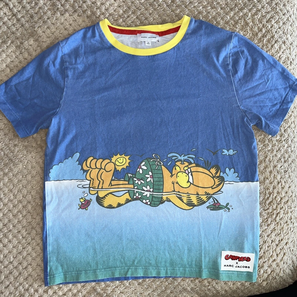 LITTLE MARC JACOBS Kids' Garfield T-shirt In Blue Size 12 - Image 2 of 4