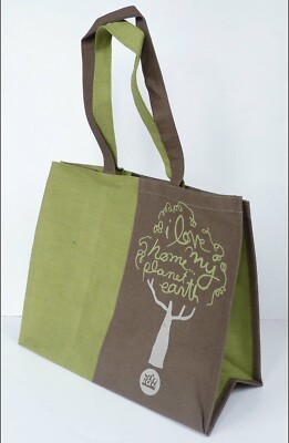 Umweltfreundliche Jute Shopper Tasche - I Love my home Planet Erde