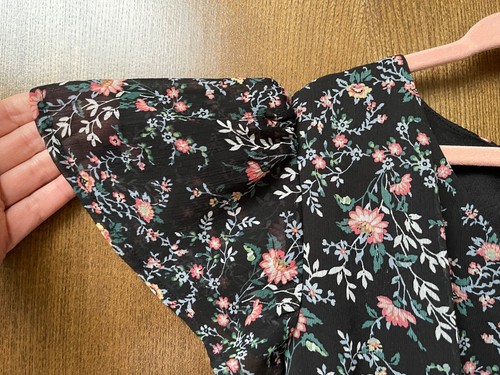 $68 Trixxi girl size 12 black floral shorts romper fully lined flutter sleeves - Picture 4 of 11