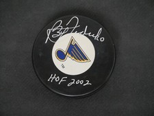 BERNIE FEDERKO SIGNED ST LOUIS BLUES TEAM HOCKEY PUCK INSCRIBED WITH 