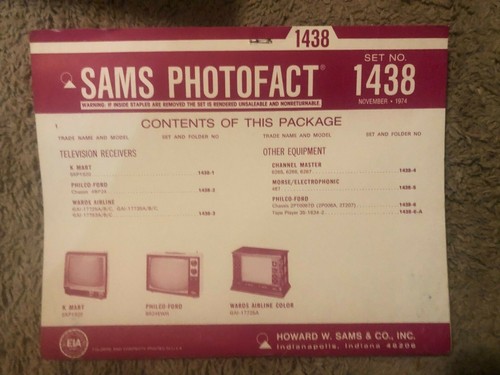 Sams Photofact Podręczniki serwisowe telewizji i radia (1400-1499) ZAKTUALIZOWANE 17 marca - Zdjęcie 41 z 101