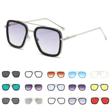 Fashion Sunglasses Men Women Square Classic Metal Frame Retro Glasses Eyewear