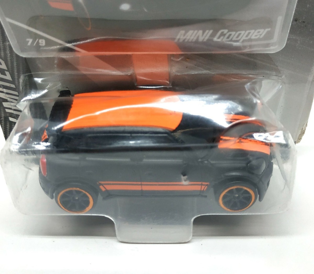 Majorette Mini Cooper WRC Black - Orange Stripes 1:57 Package with