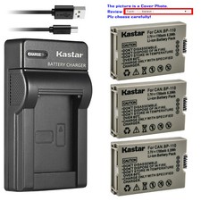 Kastar BP-110 Fully Decoded Battery Slim Charger for Canon VIXIA HF R20 Silver