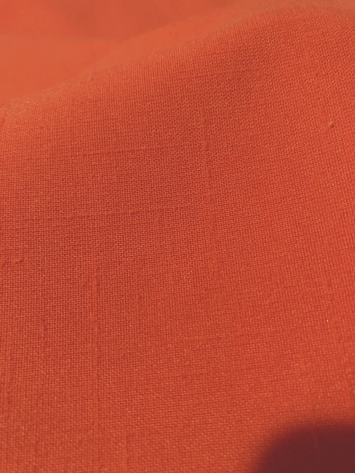 Vintage Solid Salmon Linen or Linen Like Fabric 1 yard + 14.5" x 43" wide - Image 3 of 4