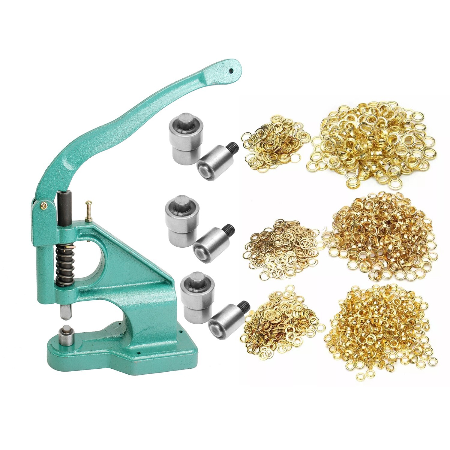 3 Die Hand Press Grommet Hole Punch Machine 1500 Grommets Eyelet Banner