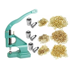 3 Die Hand Press Grommet Hole Punch Machine 1500 Grommets Eyelet Banner #0 #2 #4