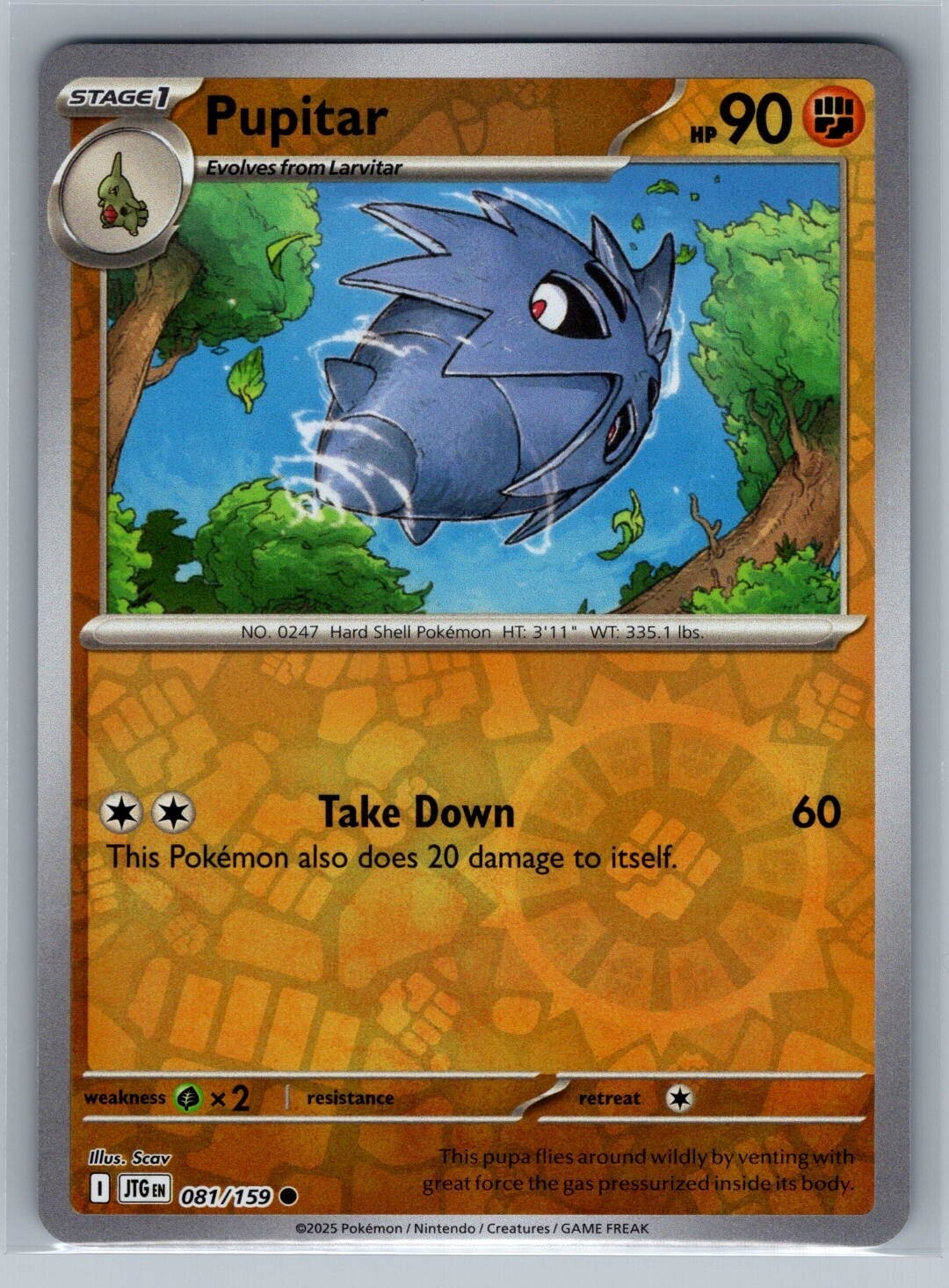 Pokemon Pupitar 081/159 Reverse Holo Journey Together