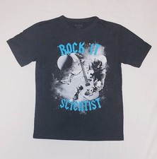 "Rock It Scientist" Novelty T-Shirt, Kids Size L 10-12,, Black, SS