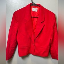 Pendleton Women's Vintage Red Wool Blazer Preppy Academia Size 10