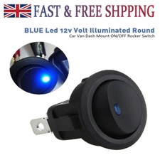 5-50Pcs ON/OFF Round Rocker Dot Blue LED Light Toggle Switch Car Van Boat Dash