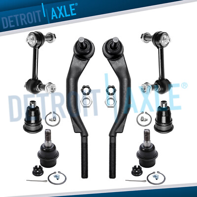Front Suspension Kit: Ball Joint + Sway Bar + Outer Tie Rod for Chevy GMC - 8pc