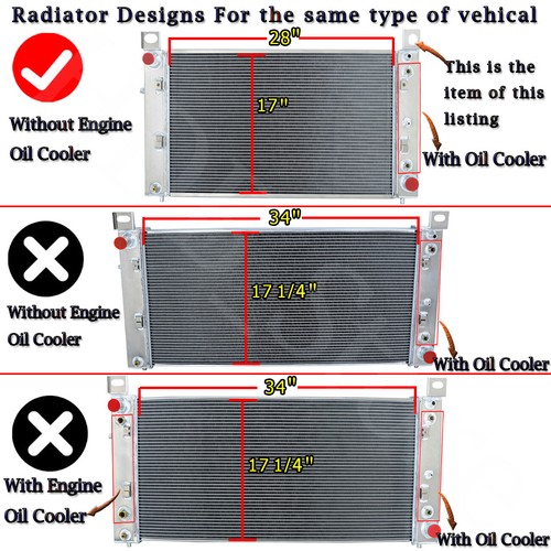 34-inch 2-Row Aluminum Radiator For Chevy Silverado, Tahoe, GMC Sierra, Yukon - With Oil Coolers - View #4