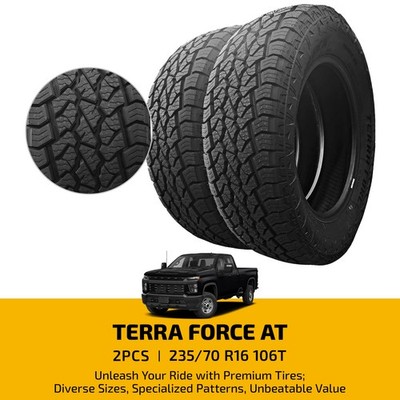 Pair of TERRA Off Road Tires 235/70R16 106T 9.6mm Tread 660AA BSW for Daily Use