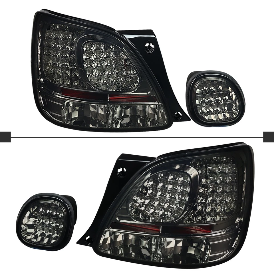 Smoke Tail Lights Fits 1998-2005 Lexus GS300 GS400 GS430 LED Trunk Lamps Pair Foto 4 de 4