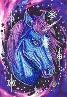 Diamantstickerei Mandala 7D Einhornkopf 30X40 Cm