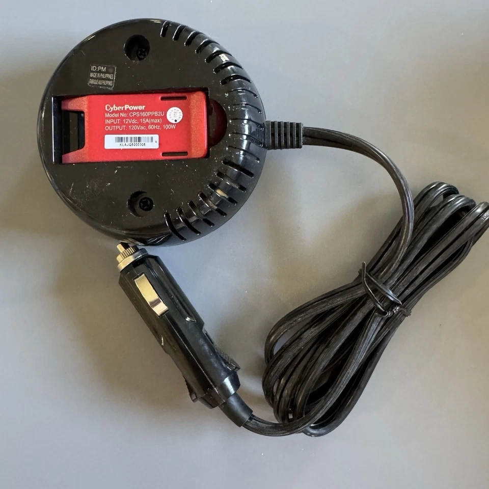 Cyberpower CPS160PPB2U 160 Power Inverter With 2 AC Outlets, Black/Red - Image 2 of 3