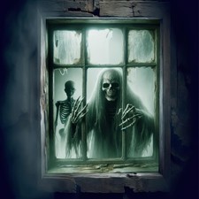 Grim Reaper Halloween Window Cover, 31 X 47 Inch Horror Themed Curtain, Hallowee