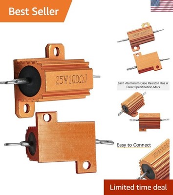 Compact 2 Pack 25W 100 Ohm Aluminum Resistors with Screw Mount for Versatile Use