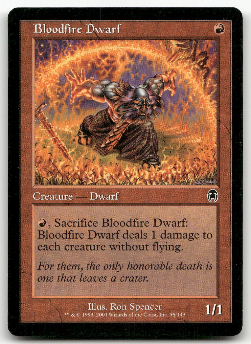 Bloodfire Dwarf #56 (NM) Apocalypse APC Magic MTG