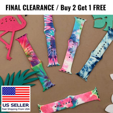 FINAL CLEARANCE   Tie Dye Silicone Apple Watch Band Strap Sizes 38  45mm