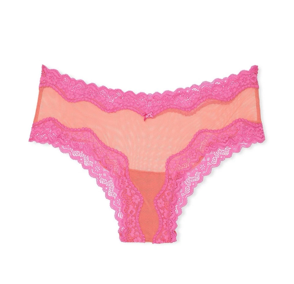 Bragas de encaje rosa y naranja Victoria's Secret talla XL Foto 3 de 4
