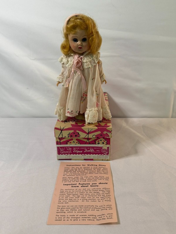 Vintage Vogue Ginny 8" Walking Doll No 6101 Original Box Clothes Instructions