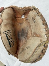 Vintage Franklin Catcher's Mitt 4259 RHT Top Grain Cowhide Adult Baseball Glove