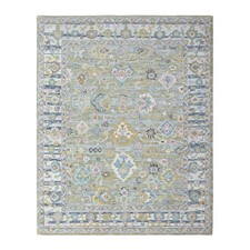 loomBloom Multi Size Olive Green Hand Tufted Handmade Modern Floral Wool Rug