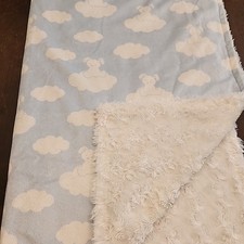 Blankets  Beyond Blue Cloud White Puppy Dog Baby Blanket Fuzzy Shaggy