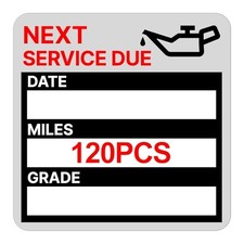 for Oil Change Sticker Static Cling, Clear Stickers 120 Pcs 2  x 2  Next Red