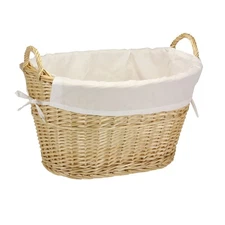 Household Essentials ML-5569 Willow Wicker Laundry Basket with Handles and