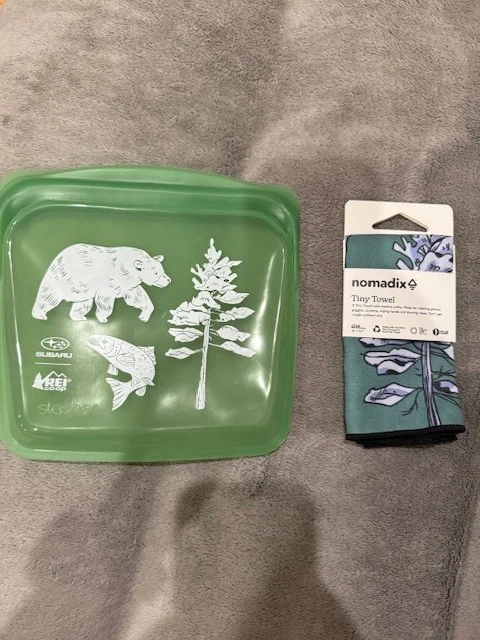 STASHER Silicone Reusable Sandwich Storage Bag, SUBARU & REI, Nomadix Tiny Towel
Opens in a new wind