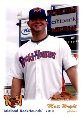 2010 Midland Rockhounds Grandstand #34 Matt Wright Waco Texas TX Baseball Card
