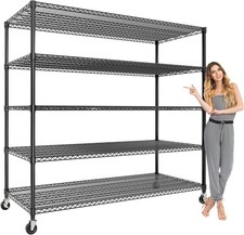 Scaffale per magazzino pesante in metallo con ruote scaffale industriale in filo 4/5 livelli scaffale