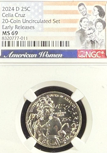 2024 D CELIA CRUZ AMERICAN WOMEN QUARTER EARLY RELEASE NGC MS 69