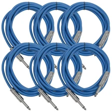 6 Pack Blue 10 Foot TS Patch Cables SASTSX10