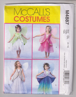 4887 McCALLS - COSTUME: FAIRY DRESS w WINGS - Kids Sz 6/ 7/8