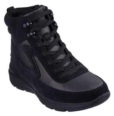 Skechers Glacial Ultra Wanderlust Womens Black Side Zip Ankle Boots  UK